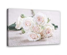 Feeby Leinwandbild XXL Natur Wandbild Kunst Blume Weiß 120x80 cm