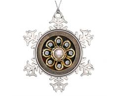 Christbaumgirlande mit Blumen- und Diamanten-Motiv