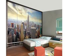 Fototapete Fenster nach New York Vlies Wand Tapete Wohnzimmer Schlafzimmer Büro Flur Dekoration Wandbilder XXL Moderne Wanddeko - 100% MADE IN GERMANY- NY Stadt City - Runa Tapeten 9026010a