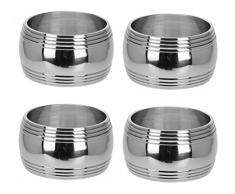 Unbekannt 4er Set silberfarbene Serviettenringe rund Ø 4,5cm, erhältlich in verschiedenen Designs