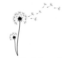 EmmiJules Wandtattoo Pusteblume DELUXE - Made in Germany - verschiedene Farben und Größen - Wohnzimmer Schlafzimmer Löwenzahn Wandsticker Wandaufkleber Kinderzimmer (150cm x 150cm, schwarz)