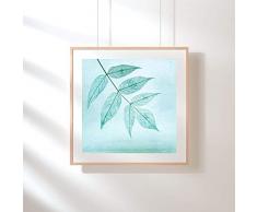 Fotografie Print Kunstdruck 12x12cm Blatt mint Quadrat