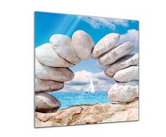 Bilderdepot24 Glasbild Steintor 20 x 20 cm - Deko Glas - brilliante Farben, inkl. Aufhängung