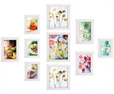 MVPower 10er Set Fotorahmen 10 Einzel Bilderrahmen Poster Foto Collage Hausdeko (Weiß)
