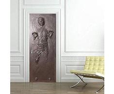 Wsmsp Selbstklebende 3D Tür Wandbilder Schälen Und Stick Decor Aufkleber Han Solo Carbonite Diy Home Design Sonderanfertigung Tapete Abnehmbare Kunst Poster 30,3X78,7 (77X200 Cm)