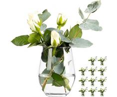 12 Stück Elegante Vase Vasen Set Blumenvase aus Glas Tischvase Glasvase Dekovase Deko Väschen
