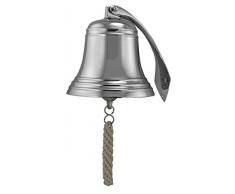 Schöne Schiffsglocke aus Messing mit Halterung und Bändsel