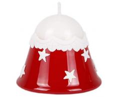 Adpal Kerzenmanufaktur Kerze Weihnachtsglocke 75 mm hoch Ø 85 mm Weihnachtsdeko Lack rot