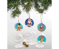 Baker Ross AT163 Bastelsets Christbaumkugel zum Ausmalen (8 Stück) Basteln für Kinder, Sortiert