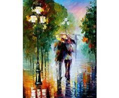 OLGKJ Romantik Im Regen Figur DIY Digitales Malen Nach Zahlen Moderne Wandkunst Leinwand Bild Einzigartiges Geschenk Wohnkultur 40x50cm Rahmenlos