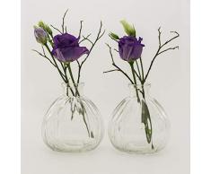 casa-vetro 12 x Kleine Vase Blumen Tisch-Vase Dekoration Hochzeit Party Set Flasche Glas klar (12 Stück Prime)