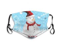 Schutzgesicht mit Filter, Weihnachtspostkarte mit Schneemann, Schutz vor Sicherheit, waschbar, wiederverwendbar, mit 2 austauschbaren Filtern Gr. 85, Schwarz