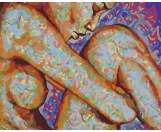 xuhpiar DIY Ölgemälde Gekräuselter Akt Malen Nach Zahlen Kits DIY Leinwand Gemälde Für Erwachsene Kinder Anfänger 16X 20 (40 X 50Cm)