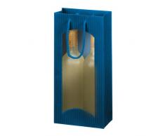 Susy Card 11274933 Geschenktasche für 2 Flaschen, dunkelblau