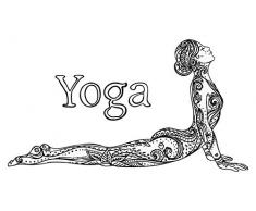 dekodino® Wandtattoo Indien Yoga Figur Ornamente Muster Wandsticker Deko