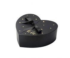 VEESUN Geschenkboxen Luxus Präsentation Geschenkkarton, Dekorative Pappschachteln Jahrestag Weihnachten Geburtstags Muttertag Valentine Hochzeit Geschenk für Frauen Freund, Herzform schwarz, MEHRWEG