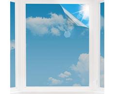 d.Stil Sonnenschutzfolie Fensterfolie selbsthaftend Sichtschutzfolie 99% Anti-UV Spiegelfolie Statische Wärmeisolierung Silber (90X400CM)