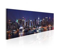 murando - Bilder New York 135x45 cm - Leinwandbilder - Fertig Aufgespannt - Vlies Leinwand - 1 Teilig - Wandbilder XXL - Kunstdrucke - Wandbild - Skyline New York NY Stadt City d-B-0185-b-b