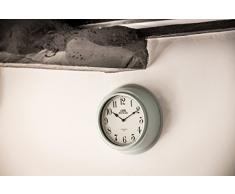 Kitchen Craft, Living Nostalgia Collection, Wanduhr, für Innnenräume, 25,5 cm, Vintage-Look, Blau