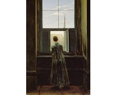 Artland Alte Meister Kunst Wandtattoo Caspar David Friedrich Bilder Romantik 60 x 40 cm Frau am Fenster Kunstdruck Klebefolie Gemälde R0LU