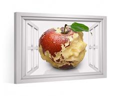 Fensterblick Leinwandbild XXL Apfel Karte Asien Australien Leinwand Bild Bilder Leinwandbilder Druck Wandbild Keilrahmen 9CD026, Leinwand Gr.:120x80cm