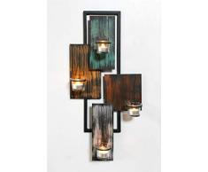 DanDiBo Wandteelichthalter Abstrakt Metall Wand Schwarz 61 cm Teelichthalter Kerzenhalter Wandkerzenhalter Wandleuchter