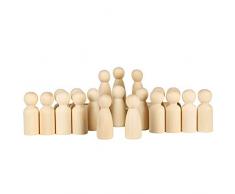 VABNEER Figuren Holzfiguren 20 Stück 65mm Holzfiguren Mädchen Dekoration Kleine Holzfiguren zum DIY Holzfiguren Hochzeit Geburtstag Dekoration Bemalen Basteln Holz