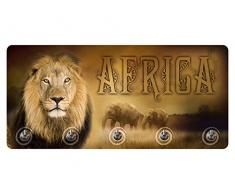 GRAZDesign Wandsticker Garderobe mit 5 Haken Wandhaken für Flur Eingang Afrika Africa (120x57cm)