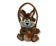 schenken-24 Osternest/Geschenktasche/Osterkorb Osterhase mit Möhre aus Filz zum Befüllen Ostern