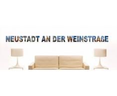 Wandtattoo farbige Wandschrift Städtename Neustadt an der Weinstraße mit Sehenswürdigkeiten 180 x 8 cm Länge
