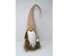 Jürgen Schleiß Konfektion Deko Figur Wichtel XXL Zwerg mit Bart, Textil braune Mütze, 56cm, Weihnachtsdeko Weihnachtswichtel Dekofigur Winter Weihnachten Türstopper