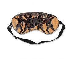 Unisex Schlafmaske mit verstellbarem Riemen, atmungsaktiv, atmungsaktiv, griechische schwarze Keramikfigur, Schwarz