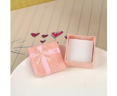 5 Stücke Geschenkschachteln TOYMYTOY Klein Geschenkbox quadratisch mit Schleife für Hochzeit Party Rosa