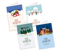 itenga Weihnachtskarten Landschaften 8X Klappkarte DIN A6 + Umschlag