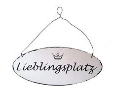 LB H&F Schild Türschild LIEBLINGSPLATZ Wandschild Holz zum aufhängen am Lieblingsort- 19x17cm