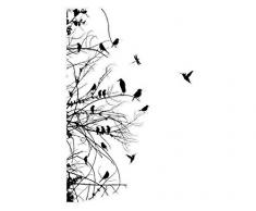 Fenstersticker No. 742 Äste und Vögel im Frühling, Fenster Film, Fenster Tattoo, Glas Aufkleber, Fenster Kunst, Fenster DÃ © COR, Fensterdekoration, Fensterbild, Maße: 181 cm x 120 cm