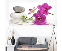 Kunst Zen Stein Druck Bambus Wasser Feng Shui Ölgemälde Landschaft Leinwand Moderne Wandkunst Bild für Wohnzimmer Sofa Dekoration (Kein Rahmen) A2 30x60 cm