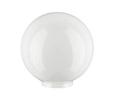 Weiß Glas Ersatz Kugel Lampenschirm. 15.0cm DURCHMESSER KUGEL. Kreisumfang: 47cm, Hals (Außenbreite): 6.5cm Durchmesser, Loch: 5.5cm Durchmesser. (Kreis, Gobus, Kugelförmig, Licht)