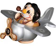 Weihnachtsfigur Kugelräuchermann Pilot HxBxT = 12x14x15cm NEU Räuchermann Schnee Rauchmann Räucherfigur Räucherkerze Figur Holz Seiffen Erzgebirge Holz Rauchfigur Dekoration Weihnachten