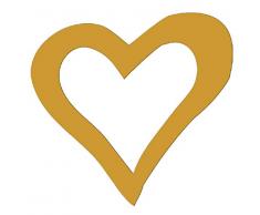 HScandle Grabkerze - 6er Pack - (Weiß mit goldenen Druck) ca. 48h Brenndauer je Kerze - Motiv: Herz