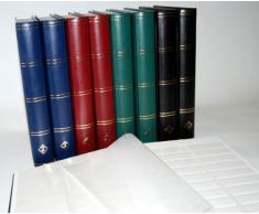 Prophila 60 weiße geteilte Seiten Leuchtturm Briefmarkenalbum Einsteckbuch schwarzer Einband