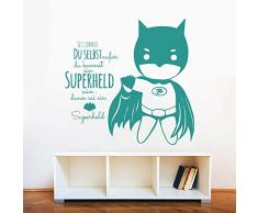 Wandtattoo Wandbild Wandaufkleber Wandsticker Aufkleber Sticker Superheld mit Spruch sei immer du selbst M1994 von ilka parey Wandtattoo Wandbild Wandaufkleber Wandsticker Aufkleber Sticker-welt ausgewählte Farbe: *weiß* ausgewählte