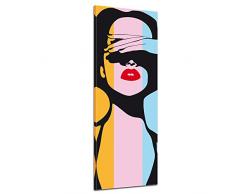 Kunstdruck - Retro Frau Pop Art Stil - Bild auf Leinwand - 50x160 cm - Leinwandbilder - Urban & Graphic - Andy Warhol - Kunst - farbig - bunt
