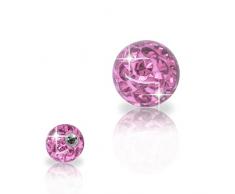 Soul-Cats® Piercing Kugel Kristall Gel Epoxy Ferido viele Größen, Farbe: pink, Gewinde: 1,2 mm; Kugelgröße: 3 mm
