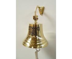Türglocke Wandglocke Glocke Schiffsglocke Titanic Bootsglocke Antik Stil H 11 cm