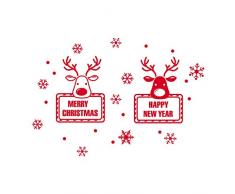 Weihnachtsdekorationen Ausverkauf! Evansamp Cute Deer Print Mobile Kreative Wand mit dekorativer Wand Fensterdekoration (Rot)