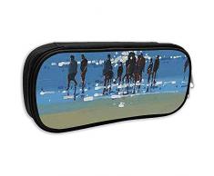 Federmäppchen Federmäppchen Bleistifthalter Federbeutel Ölgemälde, Meer, Menschen, Spielen, Kunst Federmäppchen Schreibmappe Make-Up Kosmetiktasche Für Studenten Jungen Mädchen