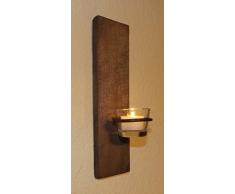 Dallaknaller Wandkerzenhalter H1010 altes Holz verwittert mit Teelichtglas und Teelicht