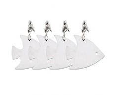iixpin 4 Stück Tischdeckenbeschwerer Tischtuchgewichte aus dem Material Edelstahl Tischdeckenklammern mit Klammer und Anhängern Fisch One Size