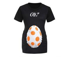 Amphia - Mutterschaftsbuchstaben der Frauen Mutterschafts-Osterei-T-Shirt Tops Schwangerschaft kleiden - Frau Ostern Schwangere Frauen kurzärmelige Schale Ei Briefe Mutterschaft Kleid Hemd T-Shirt?